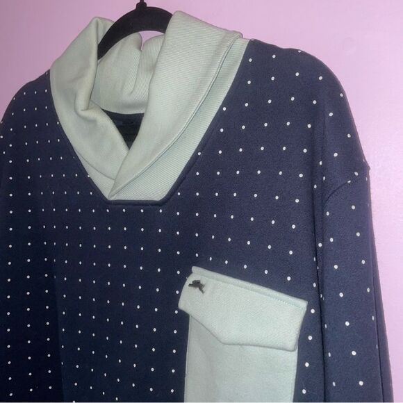 A. Tiziano XL Navy Polka Dot Color Block Sweater - Picture 2 of 4